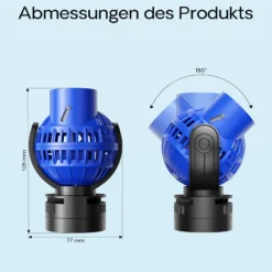 SunSun JVP-131 Strömungspumpe 6000 l/h 8 W Aquarium Pumpe mit 1 schwenkbaren Düse, Magnethalter zur einfachen Befestigung und Durchflussregler