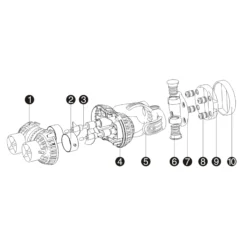 SunSun JVP-231 Strömungspumpe 8000 l/h 12 W Aquarium Pumpe mit 2 schwenkbaren Düsen, Magnethalter zur einfachen Befestigung und Durchflussregler