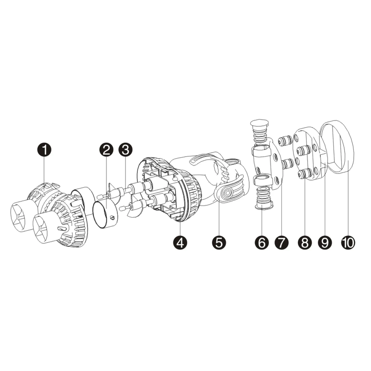 SunSun JVP-231 Strömungspumpe 8000 l/h 12 W Aquarium Pumpe mit 2 schwenkbaren Düsen, Magnethalter zur einfachen Befestigung und Durchflussregler