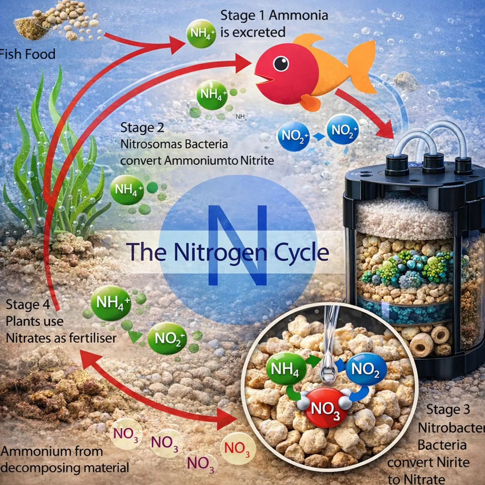 SunSun 0,5kg Aquarium Korallensand, sehr grober Sand für die Besiedlung mit nitrifizierenden Bakterien im Filter, für Teich- und Aquariumfilter