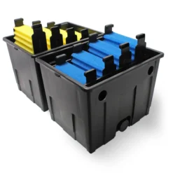 SunSun Komplettset: CBF-350B Teichfilter bis 60000 L Teichfilteranlage Durchlauffilter, NEO6000 Teichpumpe 6000l/h 40W, CUV-236 Teichklärer 36W, 5m Teichschlauch 38 mm, Schlauchschellen W1 44-47mm