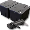 SunSun Komplettset: CBF-350B Teichfilter bis 60000 L Teichfilteranlage als Durchlauffilter, CUV-318 Teichklärer UVC Klärer mit 18 Watt UV-C Leistung