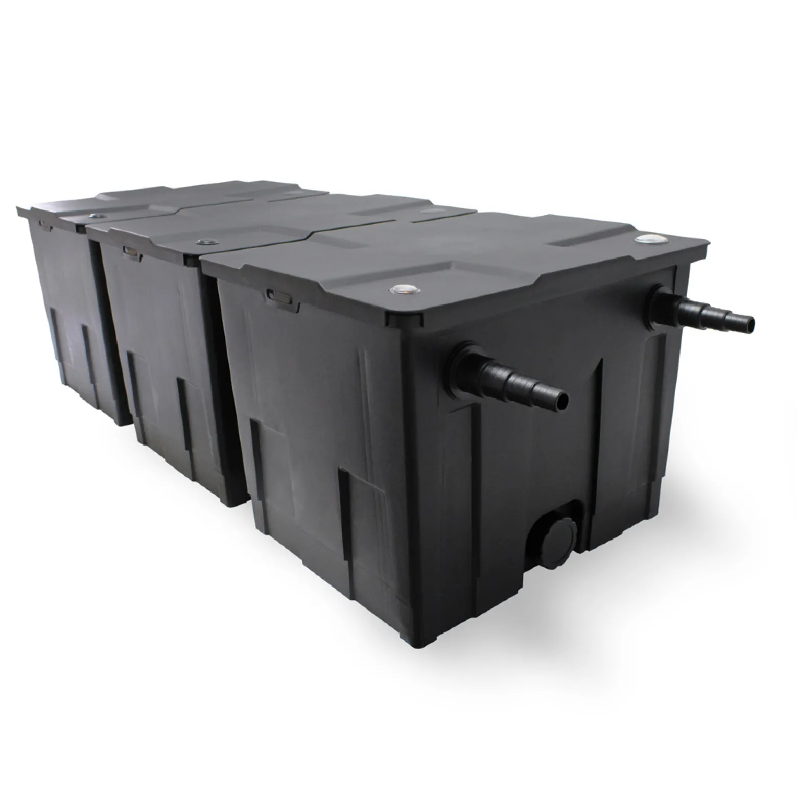 SunSun Komplettset: CBF-350C Teichfilter bis 90000 L Teichfilteranlage Durchlauffilter, NEO10000 Teichpumpe 10000l/h 80W, CUV-272 Teichklärer UVC Klärer mit 72W, 25m Teichschlauch 25 mm, Y-Verteiler