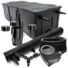 SunSun Komplettset: CBF-350C Teichfilter bis 90000 L Teichfilteranlage, NEO10000 Teichpumpe 10000l/h 80W, CUV-272 Teichklärer 72W, 25m Teichschlauch 25 mm, CSP-250 Skimmer 2500l/h 45W, Y-Verteiler