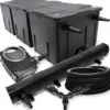 SunSun Komplettset: CBF-350C Teichfilter bis 90000L Teichfilteranlage als Durchlauffilter, CTF-8000 Teichpumpe 8000l/h 70W, CUV-272 Teichklärer UVC Klärer mit 72W, 25m Teichschlauch 25 mm, Y-Verteiler