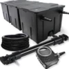 SunSun Komplettset: CBF-350C Teichfilter bis 90000 L Teichfilteranlage als Durchlauffilter, NEO10000 SuperECO Teichpumpe 10000l/h 80W, CUV-672 Teichklärer UVC Klärer mit 72W, 25m Teichschlauch 25 mm
