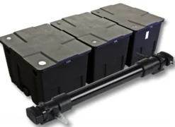 SunSun Komplettset: CBF-350C Teichfilter bis 90000 L Teichfilteranlage als Durchlauffilter, CUV-672 Teichklärer UVC Klärer mit 72 Watt UV-C Leistung