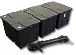 SunSun Komplettset: CBF-350C Teichfilter bis 90000 L Teichfilteranlage als Durchlauffilter, CUV-636 Teichklärer UVC Klärer mit 36 Watt UV-C Leistung
