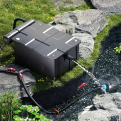 SunSun Komplettset: CBF-550 Teichfilter bis 60000 L Teichfilteranlage als Durchlauffilter, CTF-8000 SuperECO Teichpumpe 8000l/h 70W, CUV-236 Teichklärer UVC Klärer mit 36W, Y-Verteiler
