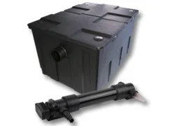 SunSun Komplettset: CBF-550 Teichfilter bis 60000 L Teichfilteranlage als Durchlauffilter, CUV-636 Teichklärer UVC Klärer mit 36 Watt UV-C Leistung