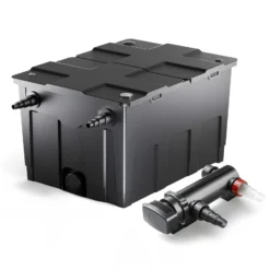 SunSun Komplettset: CBF-550 Teichfilter bis 60000 L Teichfilteranlage als Durchlauffilter, CUV-318 Teichklärer UVC Klärer mit 18 Watt UV-C Leistung