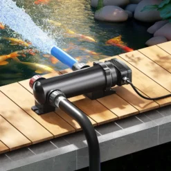 SunSun Komplettset: CBF-550 Teichfilter bis 60000 L Teichfilteranlage als Durchlauffilter, CUV-318 Teichklärer UVC Klärer mit 18 Watt UV-C Leistung