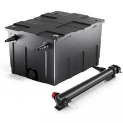 SunSun Komplettset: CBF-550 Teichfilter bis 60000 L Teichfilteranlage als Durchlauffilter, CUV-336 Teichklärer UVC Klärer mit 36 Watt UV-C Leistung
