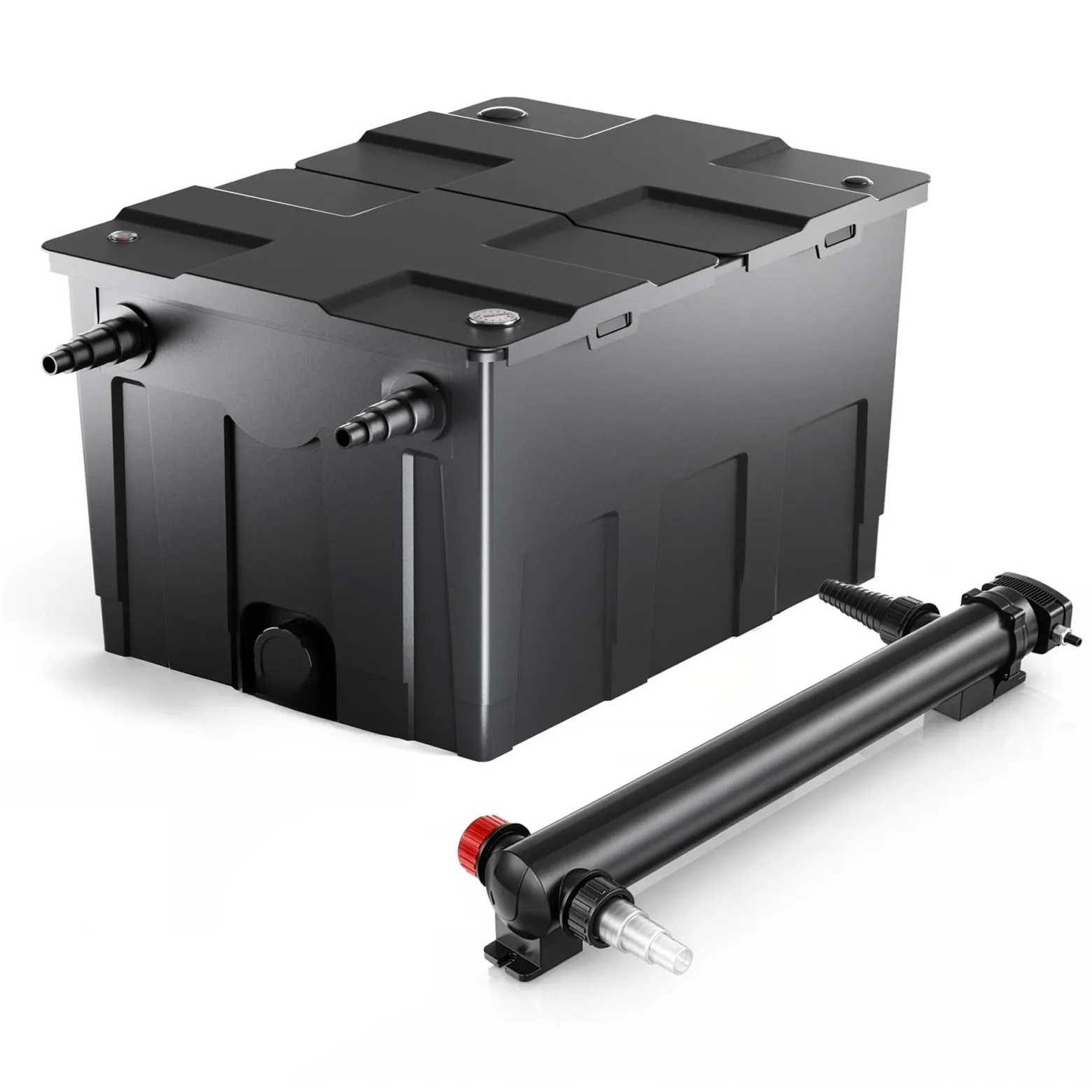 SunSun Komplettset: CBF-550 Teichfilter bis 60000 L Teichfilteranlage als Durchlauffilter, CUV-336 Teichklärer UVC Klärer mit 36 Watt UV-C Leistung