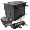 SunSun Komplettset: CBF-350 Teichfilter bis 12000 L Teichfilteranlage als Durchlauffilter, NEO7000 SuperEco Teichpumpe 7000l/h 50W, CUV-318 Teichklärer UVC Klärer mit 18W