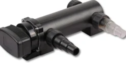 SunSun Komplettset: CBF-350 Teichfilter bis 12000 L Teichfilteranlage als Durchlauffilter, CUV-318 Teichklärer UVC Klärer mit 18W, 5m Teichschlauch 25 mm (1")