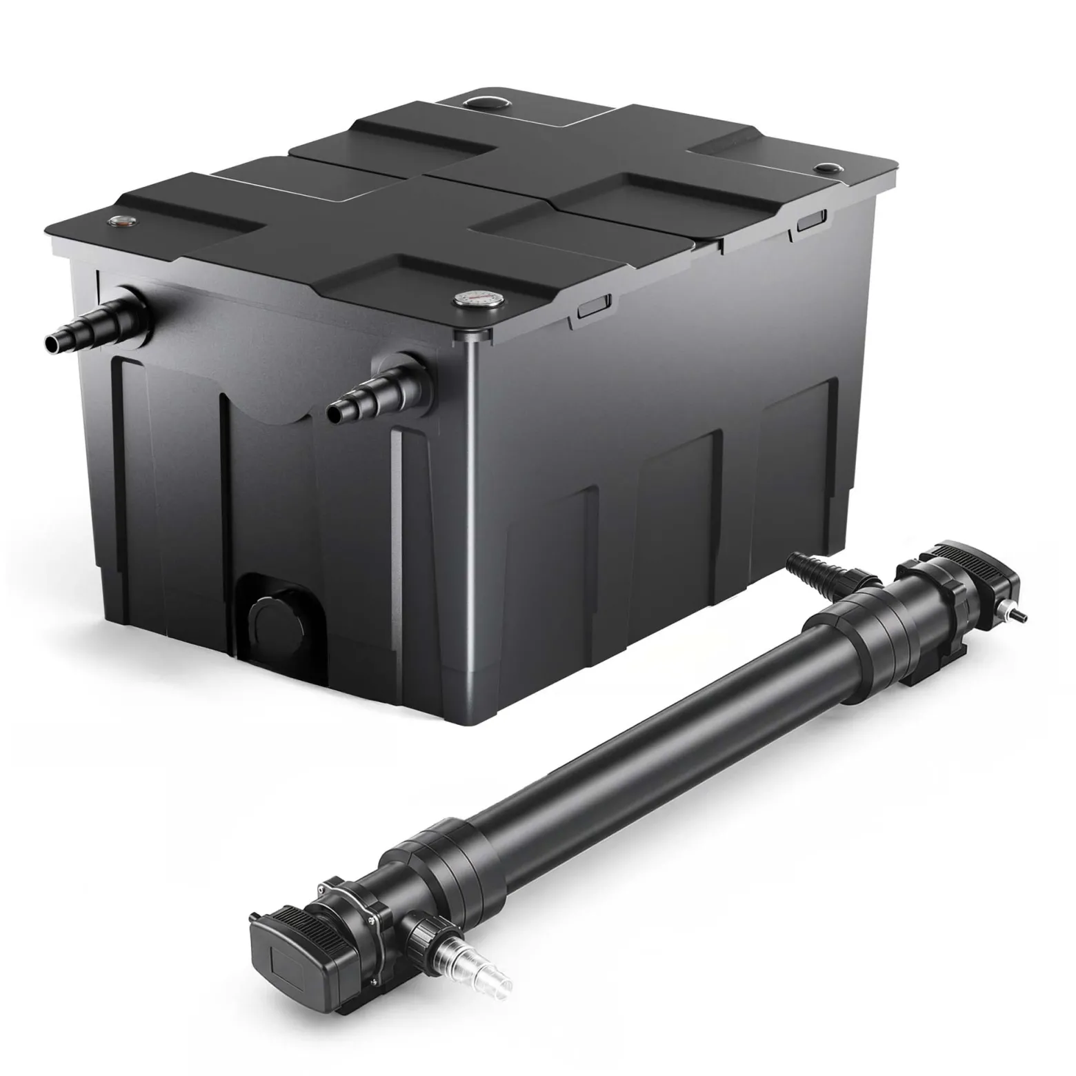 SunSun Komplettset: CBF-550 Teichfilter bis 60000 L Teichfilteranlage als Durchlauffilter, CUV-672 Teichklärer UVC Klärer mit 72 Watt UV-C Leistung