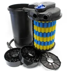 SunSun Komplettset: CPA-15000 Teichdruckfilter bis 30000 L mit 18 Watt UV-C Teichklärer, NEO8000 SuperEco Teichpumpe 8000l/h 70W, 10m Teichschlauch 38 mm (1 1/2