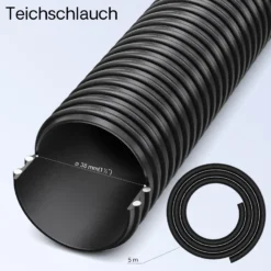 SunSun Komplettset: CPF-10000 Teichdruckfilter bis 10000 L mit 11 Watt UV-C Teichklärer, NEO3800 SuperEco Teichpumpe 3600l/h 20W, 5m Teichschlauch 38 mm (1 1/2"), Schlauchschellen W1 44-47mm