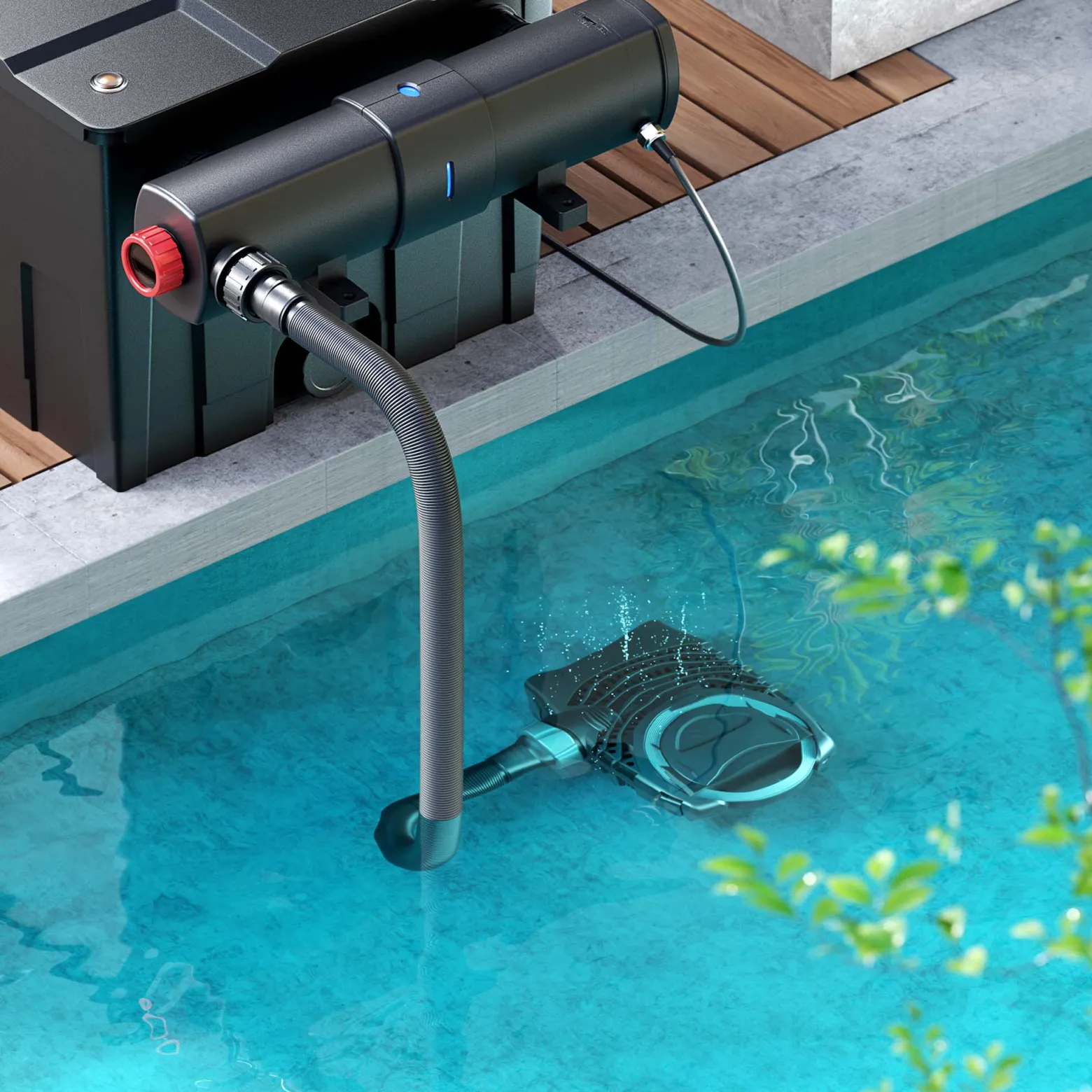 SunSun Komplettset: CPF-15000 Teichdruckfilter bis 30000 L mit 18 Watt UV-C Teichklärer, NEO6000 SuperEco Teichpumpe 6000l/h 40W, 5m Teichschlauch 38 mm (1 1/2"), Schlauchschellen W1 44-47mm