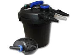 SunSun Komplettset: CPF-250 Teichdruckfilter bis 10000 L Teichfilteranlage mit 11W Teichklärer, CTF-3800 SuperECO Teichpumpe 3600l/h 20W
