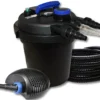 SunSun Komplettset: CPF-250 Teichdruckfilter bis 10000 L Teich mit 11W Teichklärer, CTF-6000 SuperECO Teichpumpe 6000l/h 40W, 25m Teichschlauch 25 mm (1")