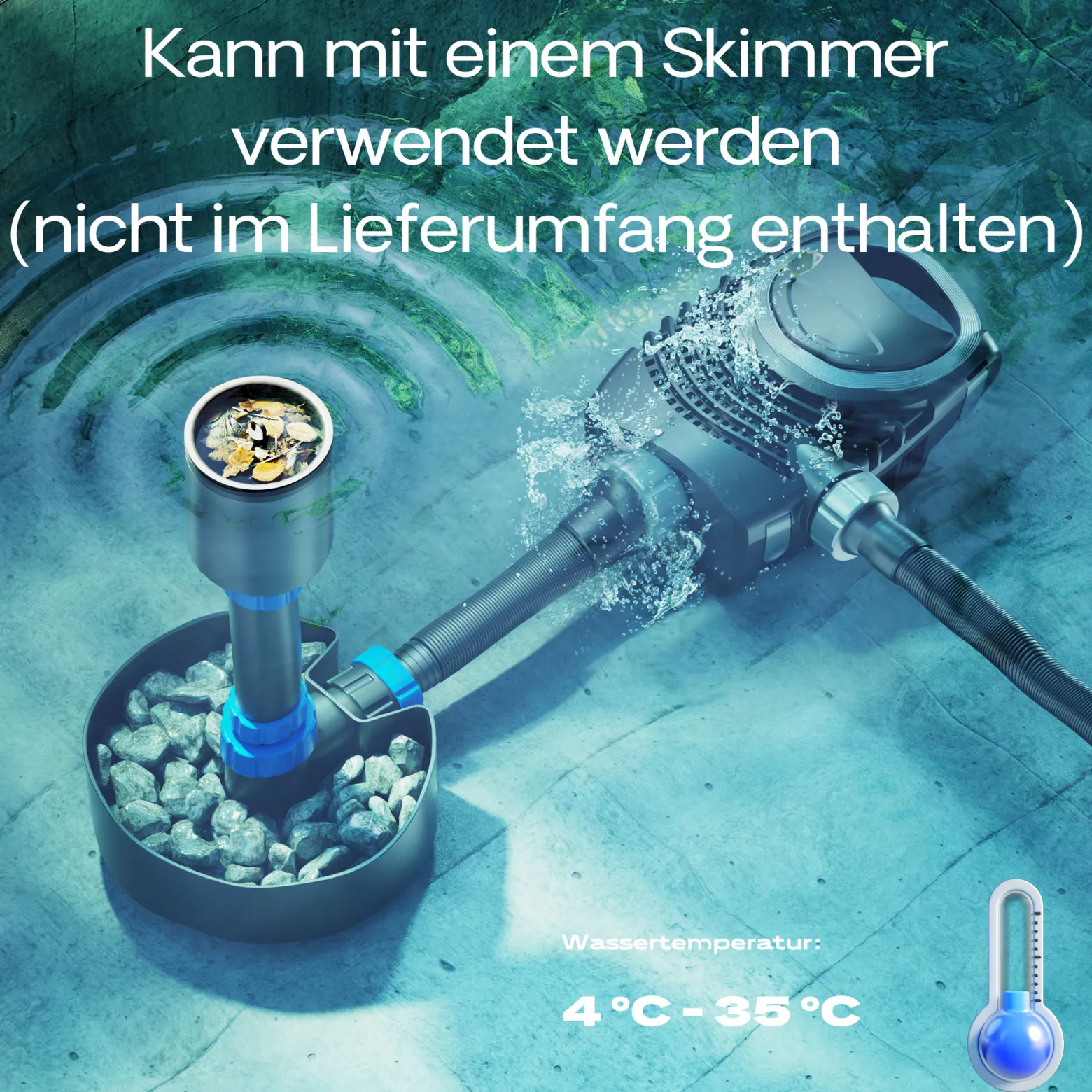 SunSun NEO-6000 SuperECO Teichpumpe 6000 l/h / 40 W, energiesparende Filterpumpe, Bachlaufpumpe für Koiteiche, Umwälzpumpe, Skimmerpumpe, Gartenteichpumpe