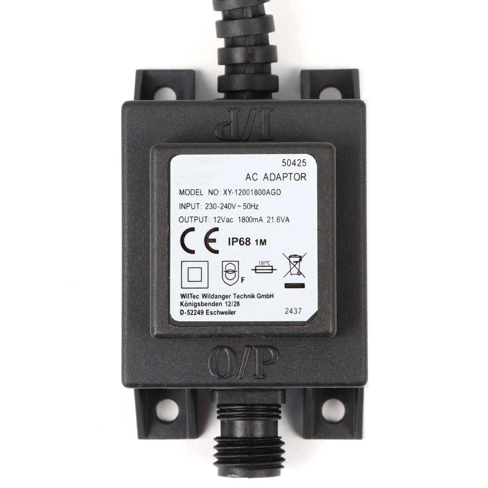 SunSun Netzteil JBA48V-12-1800U 12 V 1800 mA, 2-poliger Netzadapter mit Niedervolt-Stecksystem, Transformator IP68 für Teichbeleuchtung und Garten