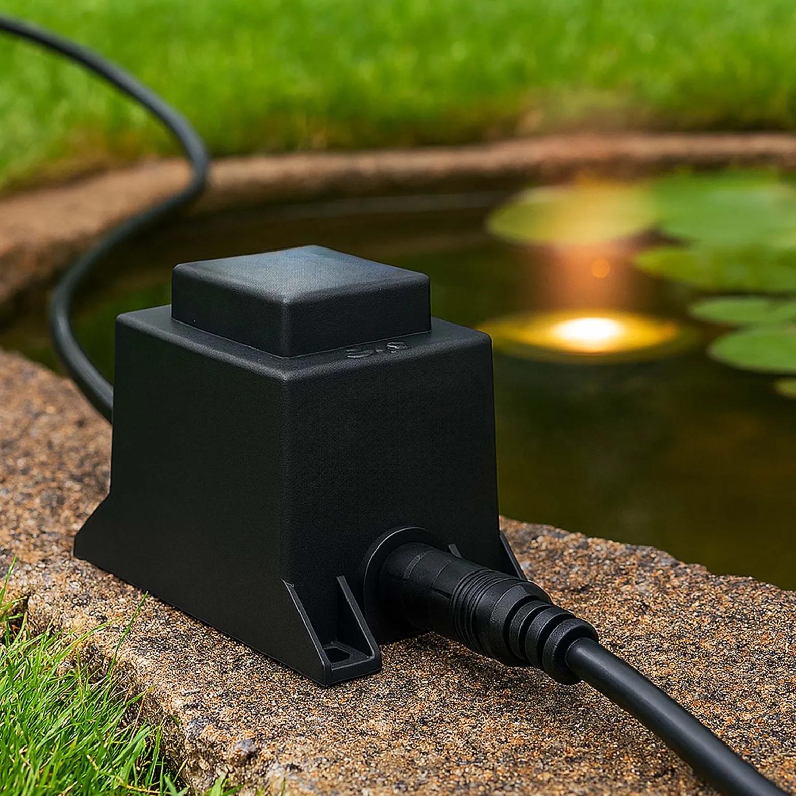 SunSun Netzteil JBA48V-12-1800U 12 V 1800 mA, 2-poliger Netzadapter mit Niedervolt-Stecksystem, Transformator IP68 für Teichbeleuchtung und Garten