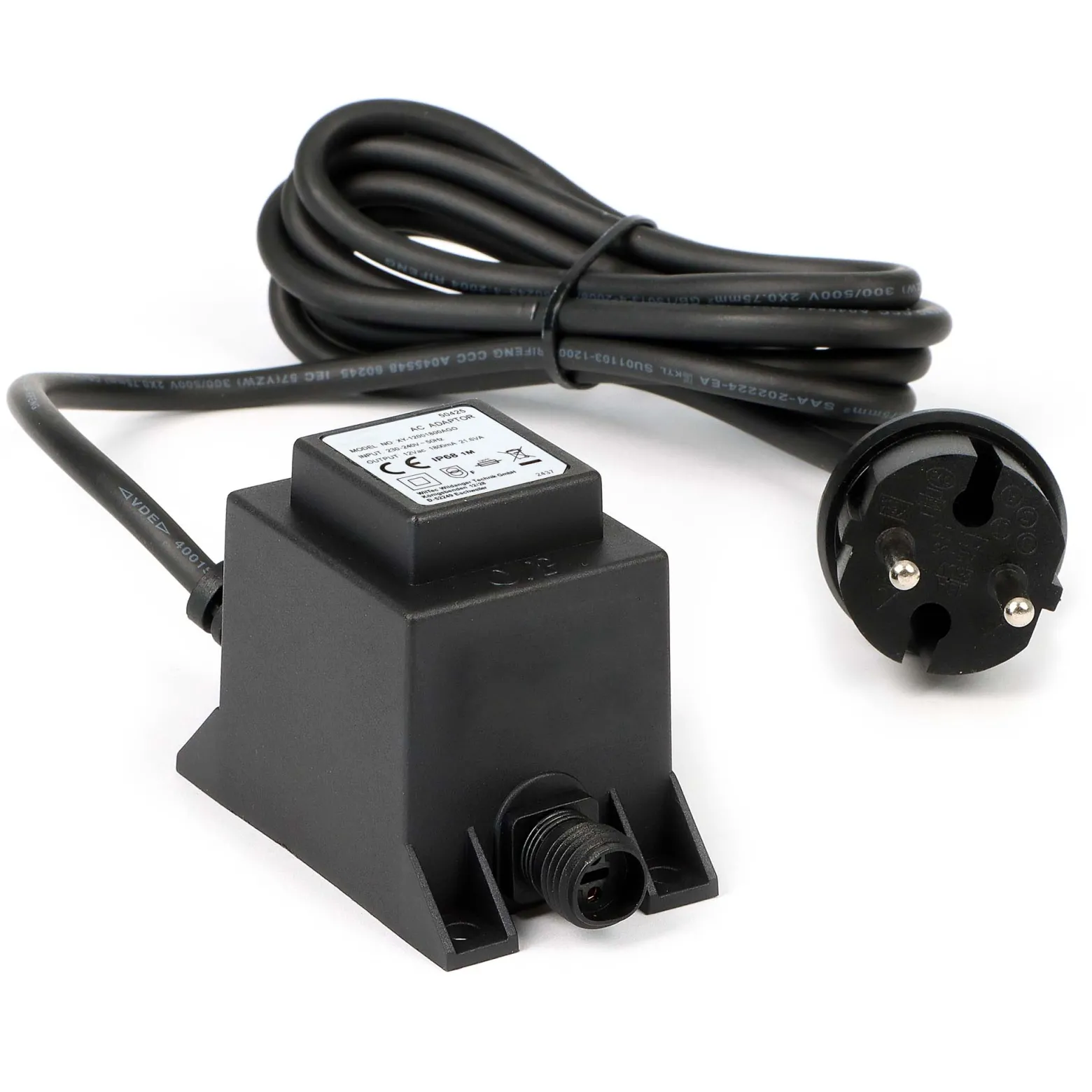 SunSun Netzteil JBA48V-12-1800U 12 V 1800 mA, 2-poliger Netzadapter mit Niedervolt-Stecksystem, Transformator IP68 für Teichbeleuchtung und Garten