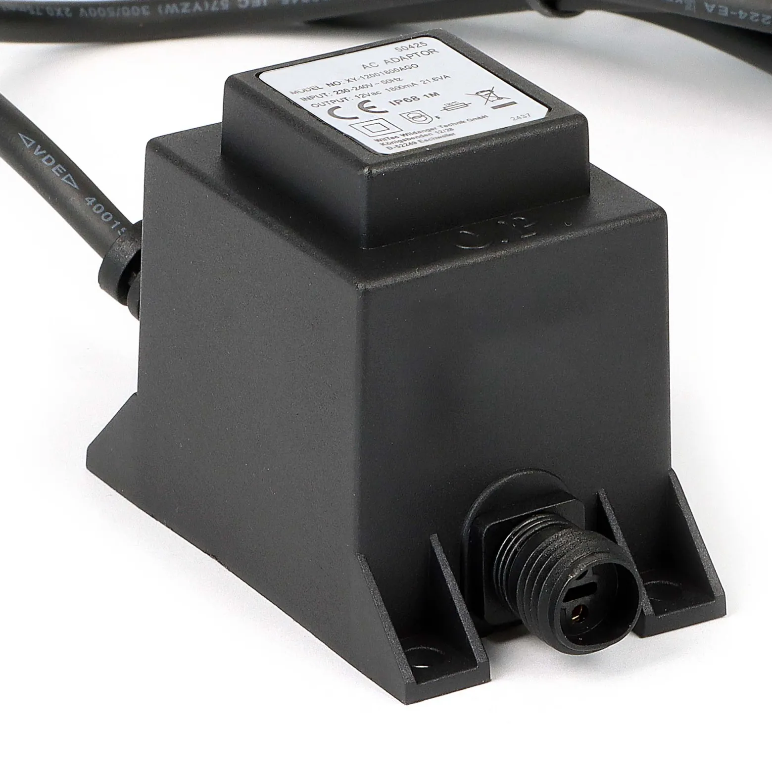 SunSun Netzteil JBA48V-12-1800U 12 V 1800 mA, 2-poliger Netzadapter mit Niedervolt-Stecksystem, Transformator IP68 für Teichbeleuchtung und Garten