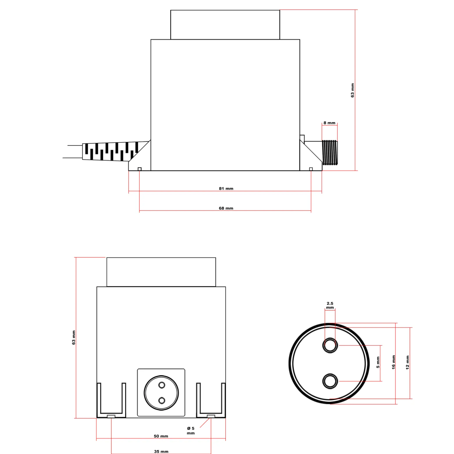 SunSun Netzteil JBA48V-12-1800U 12 V 1800 mA, 2-poliger Netzadapter mit Niedervolt-Stecksystem, Transformator IP68 für Teichbeleuchtung und Garten