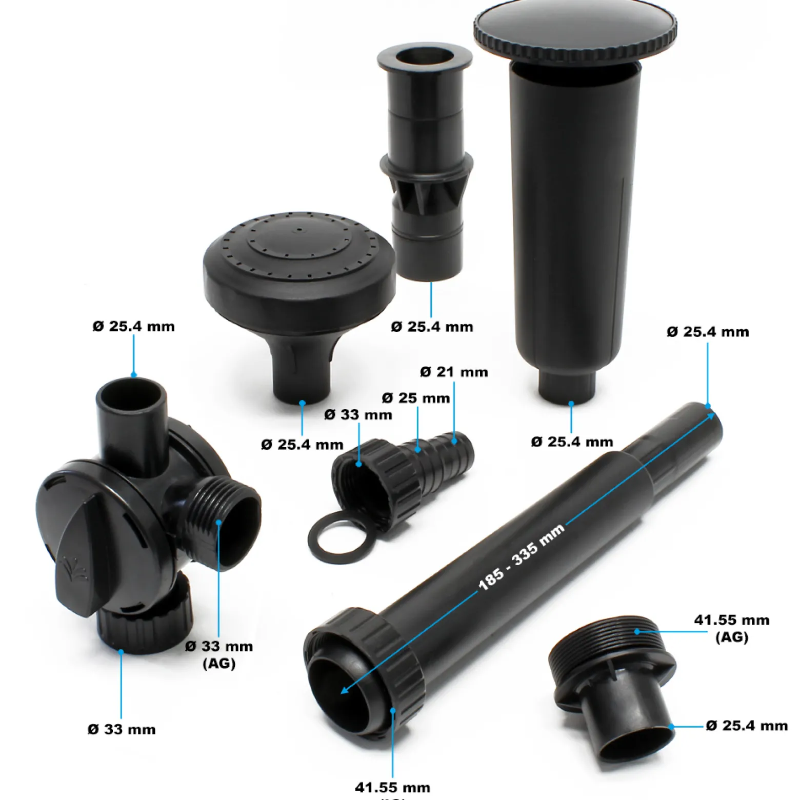 SunSun Springbrunnenaufsatz für JTP-Serie 1400R-4000R, Ersatzteil für Springbrunnenpumpe Teichpumpe, Gartenteich mit Springbrunnen