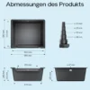 SunSun Wasserfall Garten Bachlaufschale mit 60 l Volumen inkl. Schlauchstufentülle, Teichschale für Wasserkaskaden, Teichwanne als Wasserspiel, Bachlauf und Überlauf