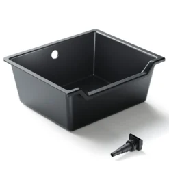 SunSun Wasserfall Garten Bachlaufschale mit 60 l Volumen inkl. Schlauchstufentülle, Teichschale für Wasserkaskaden, Teichwanne als Wasserspiel, Bachlauf und Überlauf