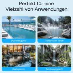 SunSun Wasserfall Garten Bachlaufschale mit 60 l Volumen inkl. Schlauchstufentülle, Teichschale für Wasserkaskaden, Teichwanne als Wasserspiel, Bachlauf und Überlauf
