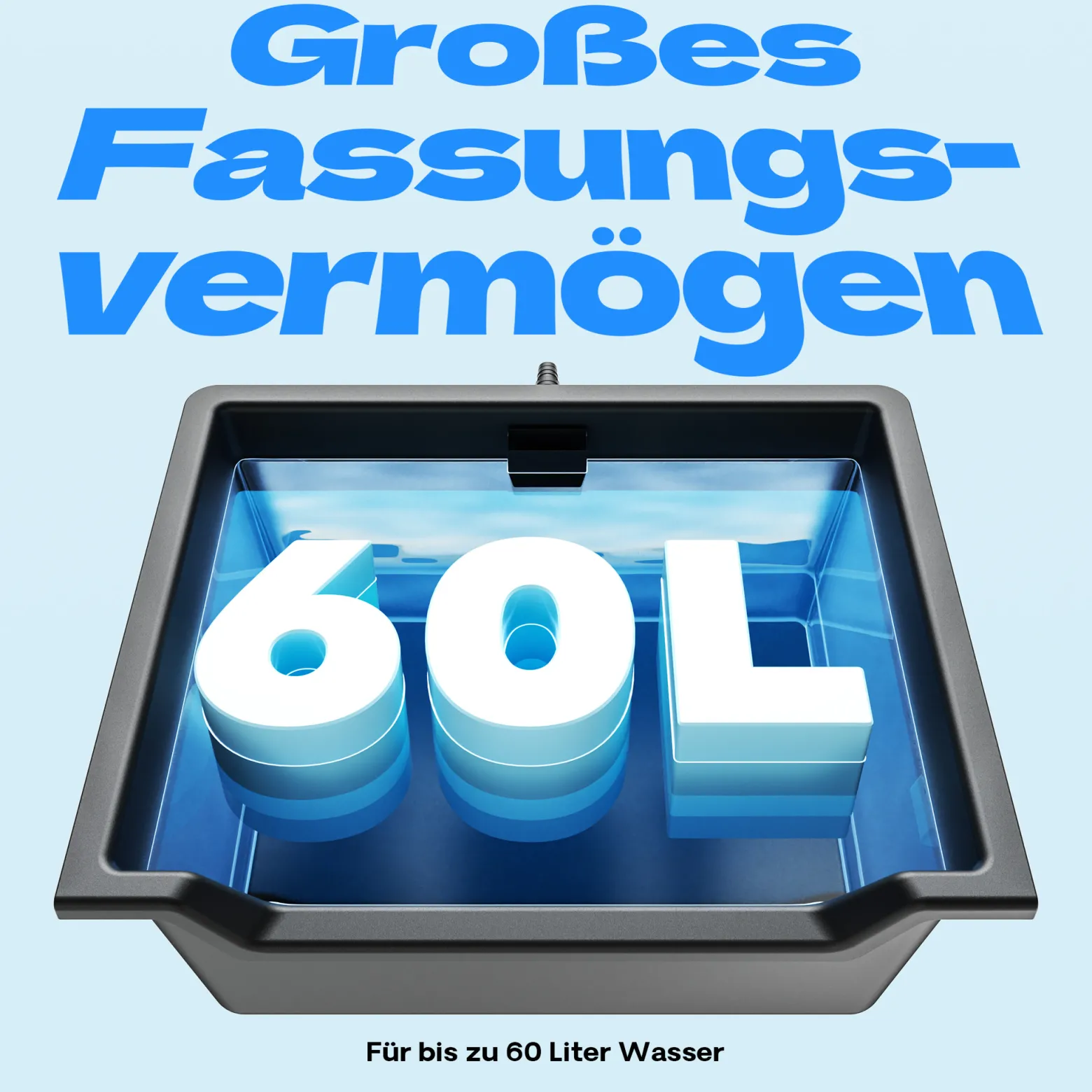 SunSun Wasserfall Garten Bachlaufschale mit 60 l Volumen inkl. Schlauchstufentülle, Teichschale für Wasserkaskaden, Teichwanne als Wasserspiel, Bachlauf und Überlauf