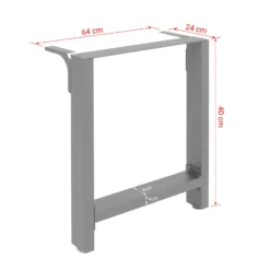 Tischkufen Tischbeine aus Vierkantprofilen 640x240x400 mm grau pulverbeschichtet Tischgestell Tischfüße