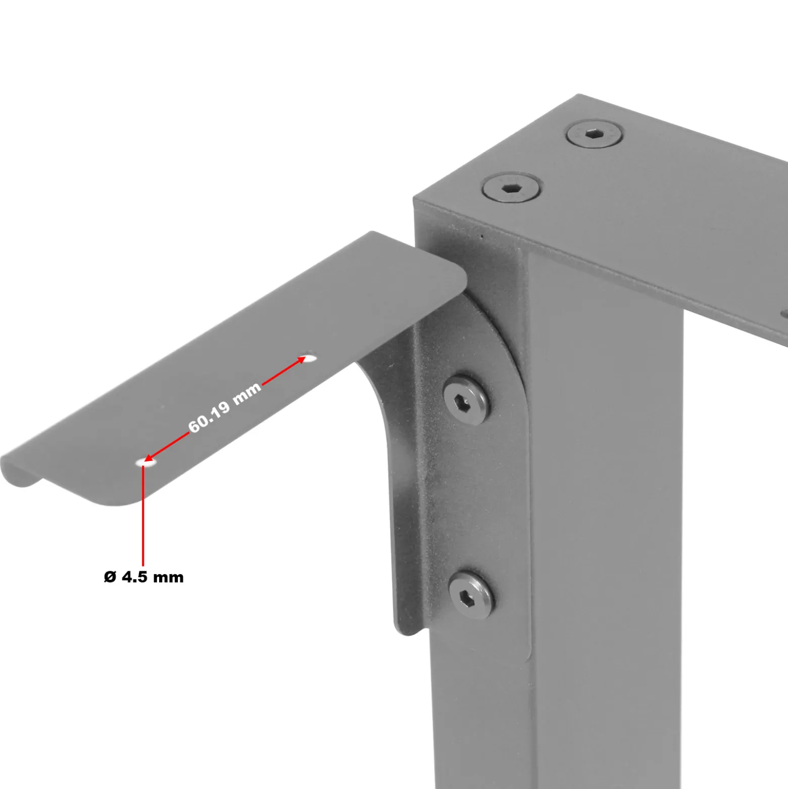 Tischkufen Tischbeine aus Vierkantprofilen 640x240x400 mm grau pulverbeschichtet Tischgestell Tischfüße