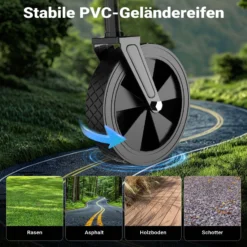 Toboli Bollerwagen faltbar offroad schwarz, Faltbollerwagen belastbar bis 100 kg, Klappbollerwagen für Strand, Garten, Einkäufe