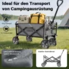 Toboli Bollerwagen faltbar offroad grau, Faltbollerwagen belastbar bis 100 kg, Klappbollerwagen für Strand, Garten, Einkäufe