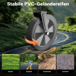 Toboli Bollerwagen faltbar offroad grau, Faltbollerwagen belastbar bis 100 kg, Klappbollerwagen für Strand, Garten, Einkäufe