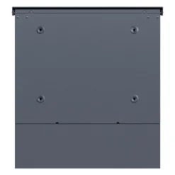 Toboli Briefkasten V64 Anthrazit und Edelstahl 410 x 130 x 370 mm, Wandbriefkasten mit Schloss, Soft Close Klappe und Zeitungsfach, Postkasten aus Stahl pulverbeschichtet