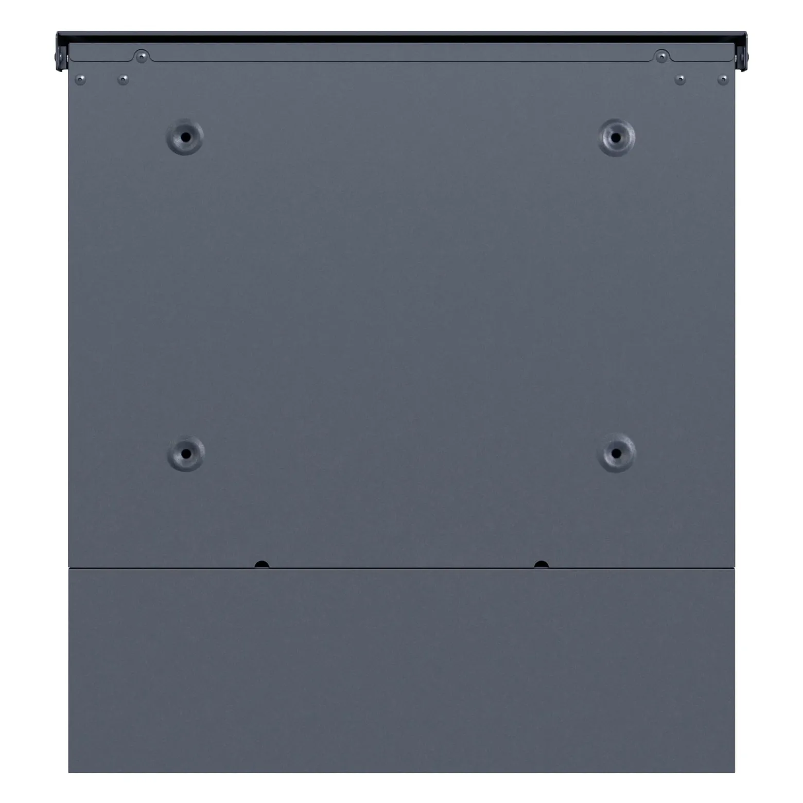 Toboli Briefkasten V64 Anthrazit und Edelstahl 410 x 130 x 370 mm, Wandbriefkasten mit Schloss, Soft Close Klappe und Zeitungsfach, Postkasten aus Stahl pulverbeschichtet
