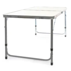 Toboli Campingtisch klappbar 120x60x70cm höhenverstellbar 54/61/70cm Klapptisch Aluminiumrahmen und Tischplatte aus MDF tragbarer Multifunktionstisch Buffettisch Camping Tisch Garten faltbar