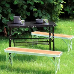 Toboli Campingtisch Schwarz 80x40cm höhenverstellbar auf 31/45/56/70 cm Aluminium Klapptisch Falttisch Outdoor klappbarer Tisch für Camping, Garten und Balkon, Camping Tisch faltbar