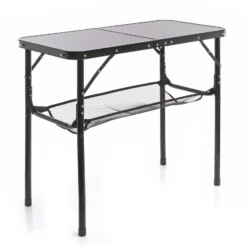 Toboli Campingtisch Schwarz 80x40cm höhenverstellbar auf 31/45/56/70 cm Aluminium Klapptisch Falttisch Outdoor klappbarer Tisch für Camping, Garten und Balkon, Camping Tisch faltbar