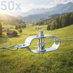 Toboli Drahtspanner verzinkt 50er Set, Zaunspanner für Wildzaun, Gartenzaun, gegen Wildverbiss und für Schutz von Pflanzen und Beeten