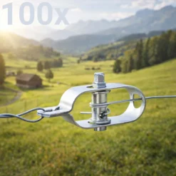 Toboli Drahtspanner verzinkt 100er Set, Zaunspanner für Wildzaun, Gartenzaun, gegen Wildverbiss und für Schutz von Pflanzen und Beeten