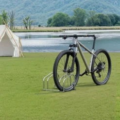 Toboli Fahrradständer für 2 Fahrräder 37,5x32x27cm aus verzinktem Stahl für drinnen und draußen geeignet für Boden- und Wandmontage Reihenparker Fahrradbügel